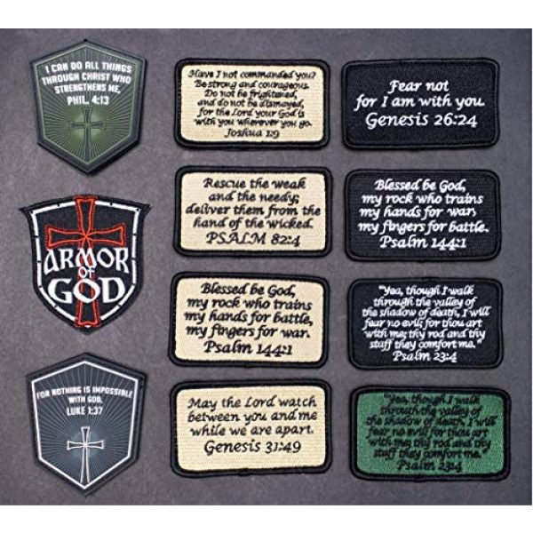 BASTION Airsoft Morale Patch 4 BASTION Morale Patches (Matthew 5:9, Black) | 3D Embroidered Patches with Hook & Loop Fastener Backing | Well-Made Clean Stitching | Christian Patches Ideal for Tactical Bag, Hats & Vest