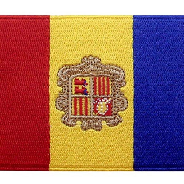 EmbTao Airsoft Morale Patch 2 EmbTao Andorra Flag Patch Embroidered National Morale Applique Iron On Sew On Andorran Emblem