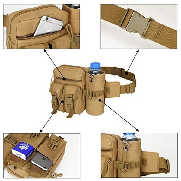 LGL Tactical Pouch 7 Tactical Sling Bag Tactical Belt Bag - Tactical Men Waist Pack Nylon Hiking Water Bottle Phone Pouch Outdoor Sports Army Military Hunting Climbing Camping Belt Bag Tool Pouch Bag Mini Utility Pouch