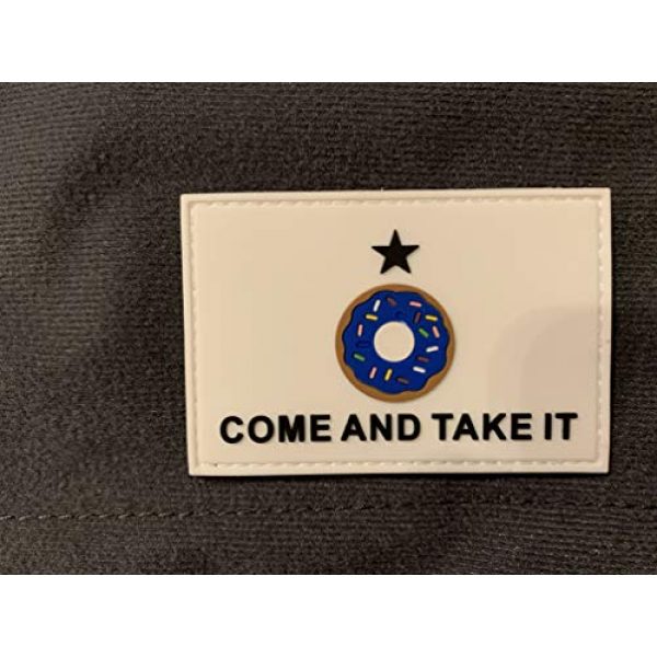 PakedDeals Airsoft Morale Patch 3 Come and Take It Donut Blue Patch Hook & Loop Gear Bag Vest Police Texas Funny Patch
