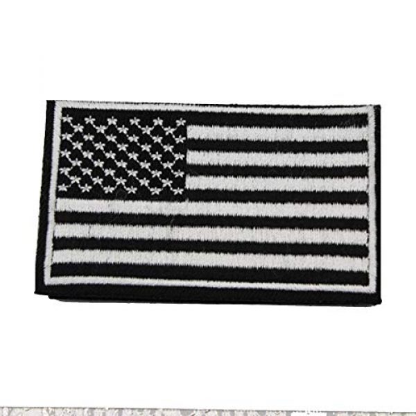 ZHDTW Airsoft Morale Patch 2 ZHDTW Tactical Morale Black and White American National Flag Embroidered Patches with Hook and Loop for Backpack (DT-028)
