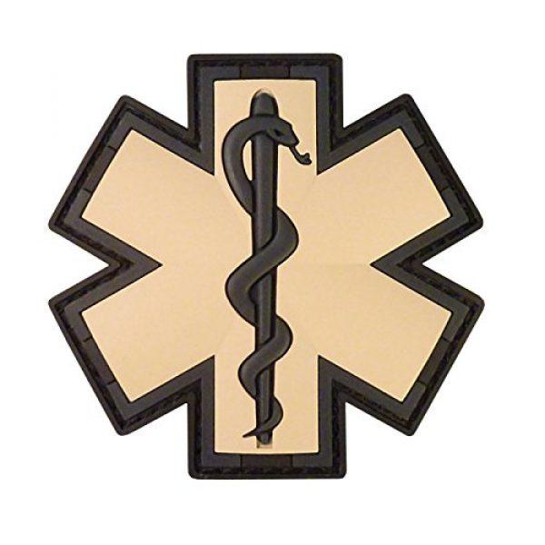 LEGEEON Airsoft Morale Patch 1 EMS EMT Medic Paramedic Star of Life AOR1 Desert DCU Arid Mud Morale PVC Fastener Patch