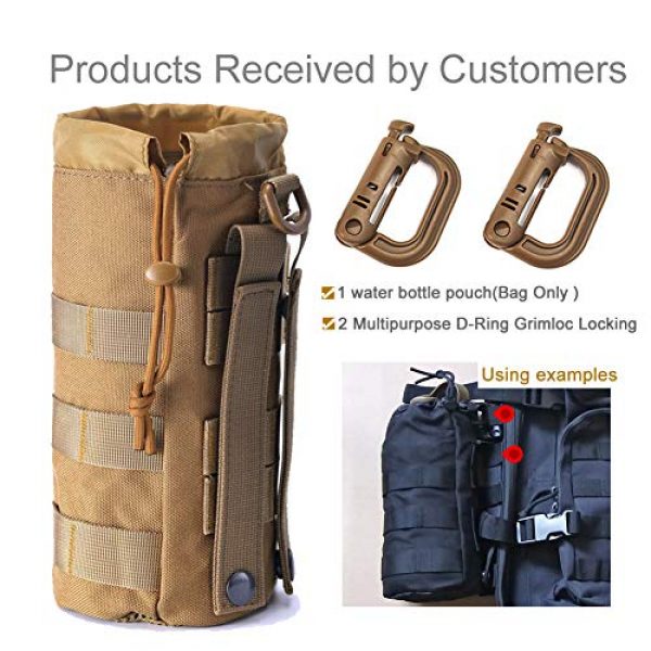 R.SASR Tactical Pouch 4 Upgraded Sports Water Bottles Pouch Bag, Tactical Drawstring Molle Water Bottle Holder Tactical Pouches, Travel Mesh Water Bottle Bag Tactical Hydration Carrier