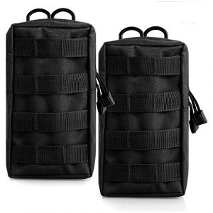 Wallfire Tactical Pouch 1 Tactical Molle Pouch Bag EDC Utility Pouch Men Belt Waist Pocket Bag Organizer Pocket with 2 Buckle Strap, 2 Pack