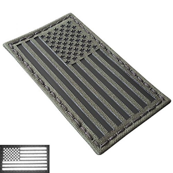 Tactical Freaky Airsoft Morale Patch 4 Olive Drab Green OD Infrared IR USA American Flag 3.5x2 IFF Tactical Morale Hook-and-Loop Patch
