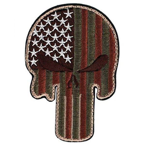 PPM Brands Airsoft Morale Patch 1 PPM Brands Skull American Flag Tactical Morale Hook and Loop Patch (3.50" x 2.35") SM104