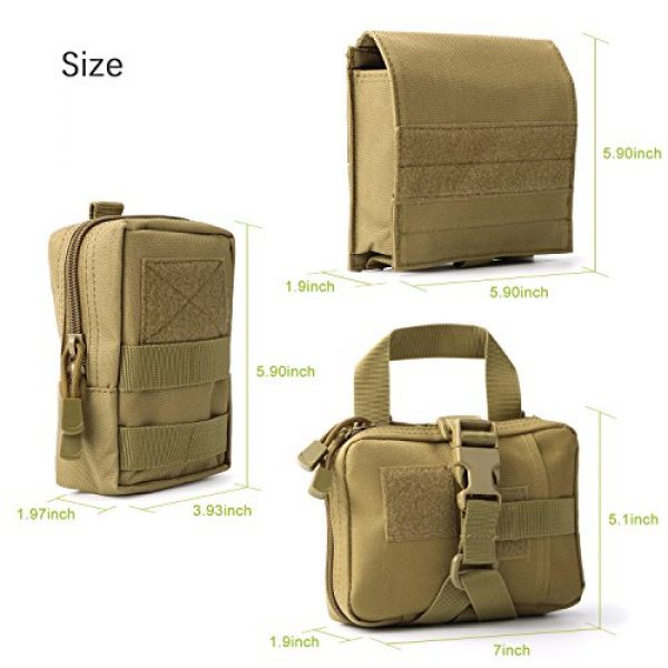 JASGOOD Tactical Pouch 2 JASGOOD Tactical Molle Pouches Multi-Purpose EDC Military Nylon Waist Pack Utility Bag Detachable Pouches for Dog Vest Harness