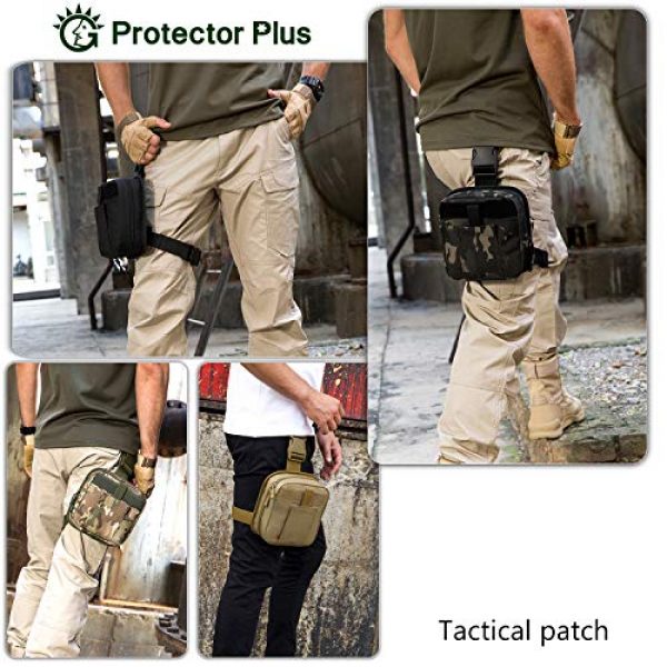 Protector Plus Tactical Pouch 3 Protector Plus Tactical Drop Leg Bag Military First Aid Kit Pouch MOLLE Medical Utility Waist Pack IFAK Tool Gear Case Outdoor Emergency Survival Supplies (Bag Only)