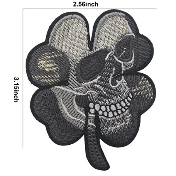 ODSP Airsoft Morale Patch 4 3PCS Small Realistic Cracked Skeleton Skull Within Irish Four Leaf Clover Tactical Patch Embroidered DIY Patches Applique Hook and Loop Backing for Backpacks Jackets Jeans Clothes-2.56 x 3.15 inches