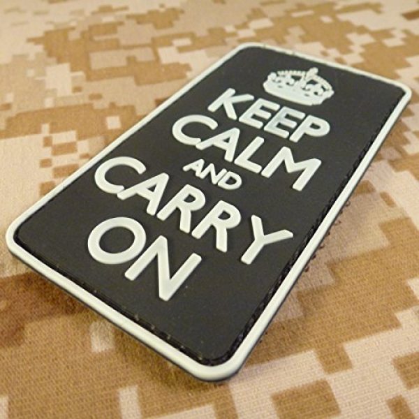 LEGEEON Airsoft Morale Patch 4 LEGEEON Keep Calm and Carry On WW2 WWII Morale PVC 3D Hook-and-Loop Patch
