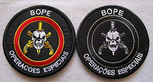 Embroidered Patch Airsoft Morale Patch 1 2pc BOPE Brazil Army Rio DE Janeiro TROPA DE Elite Troop 3D Tactical Patch Military Embroidered Morale Tags Badge Embroidered Patch DIY Applique Shoulder Patch Embroidery Gift Patch