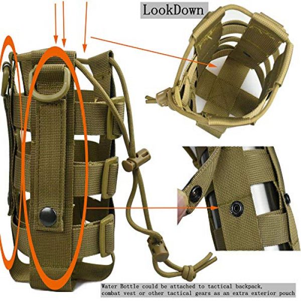 JFFCE Tactical Pouch 5 JFFCE Minimalist Adjustable MOLLE Water Bottle Holder Kettle Pouch Belt Bottle Carrier for 17-42 Oz Water Bottle