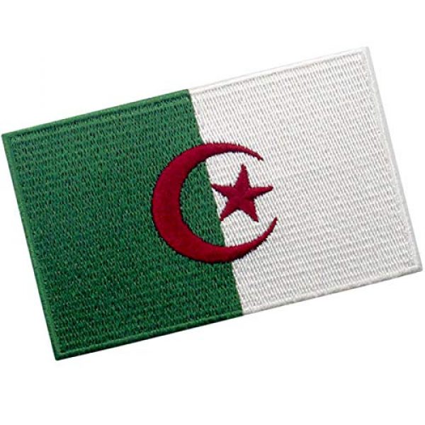 EmbTao Airsoft Morale Patch 3 EmbTao Algeria Flag Patch Embroidered National Morale Applique Iron On Sew On Algerian Emblem