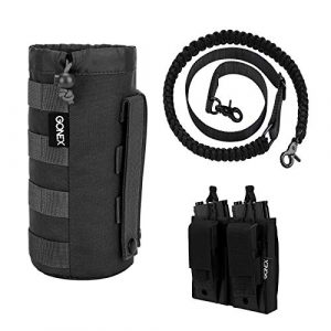 Gonex Tactical Pouch 1 Gonex MOLLE Water Bottle Pouch with Upgraded Rifle Gun Sling and Molle Mag Pouch for Outdoor Activities
