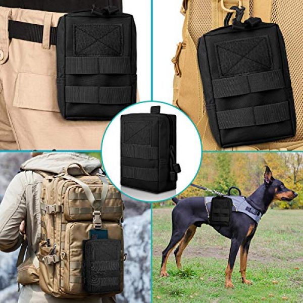 EEEKit Tactical Pouch 7 EEEkit Molle Pouch, Tactical Compact Waist Bags EDC Utility Pouch Bags with Hooks for Outdoor Hunting Camping Training