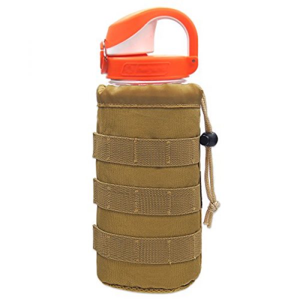 Cevinee Tactical Pouch 1 Cevinee trade; Ultra-light Tactical MOLLE Water Bottle Pouch, Drawstring Open Top & Mesh Bottom Travel Water Bottle Bag