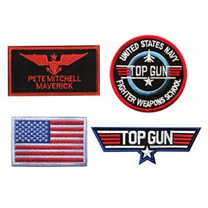 Zhikang68 Airsoft Morale Patch 1 Top Gun Movie Maverick Pete Mitchell Morale US Navy Air Force Aviator Embroidered Patch Military Tactical Army Gear for Hat Operator Baseball Cap Backpack Jacket Shirt DIY Sew On Costume Badge