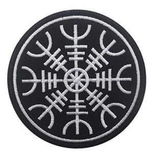 Tactical Embroidery Patch Airsoft Morale Patch 1 Viking Norse Runes Vegvisir Compass Tactical Embroidery Patch Hook & Loop Morale Patch Military Patch for Clothing Accessory Backpack Armband