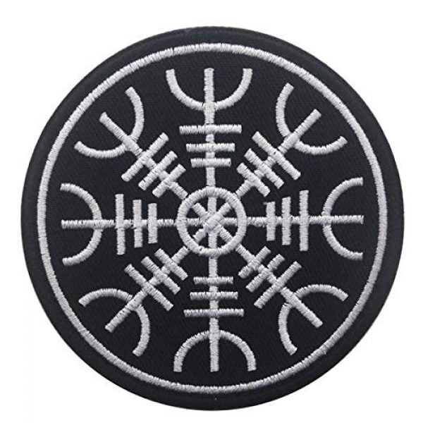 Tactical Embroidery Patch Airsoft Morale Patch 1 Viking Norse Runes Vegvisir Compass Tactical Embroidery Patch Hook & Loop Morale Patch Military Patch for Clothing Accessory Backpack Armband