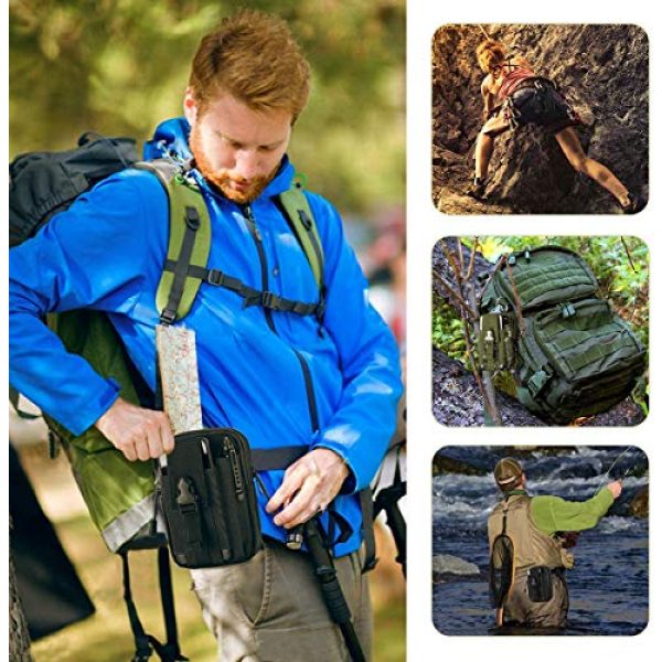 QINYUN Tactical Pouch 7 Utility Tactical Gadget Waist Bag Outdoor Portable Sports Waist Bags for Sports Travel Hiking Running Cycling Camping Multifunctional Sports Running Bag2 Pack