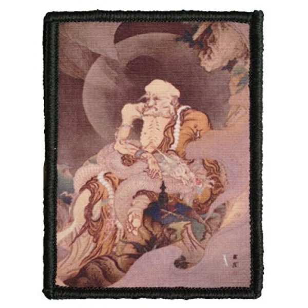 WAPPEN-YA DONGRI Airsoft Morale Patch 1 Morale Patch Hook and Loop Hogai Kano Ukiyo-e Arhat with Dragon A0538