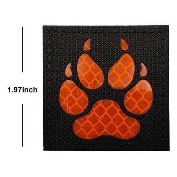 APBVIHL Airsoft Morale Patch 3 Reflective Infrared IR K9 Dog Handler Paw K-9 2x2 Tactical Morale Hook and Loop Fastener Patches