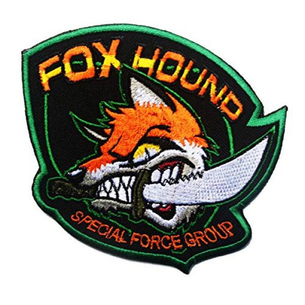 Minason Airsoft Morale Patch 1 Fox Hound Special Force Group Morale Tactical Patch Embroidered Applique Attachment Fastener Hook & Loop on Tactical Hat Bags Jackets and Gear (1)