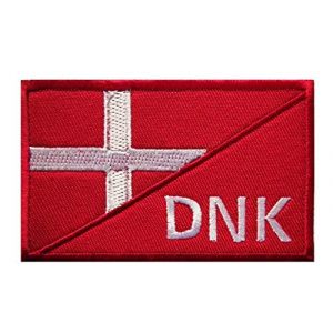 Tactical Embroidery Patch Airsoft Morale Patch 1 Denmark Flag Tactical Embroidery Patch Hook & Loop Morale Patch Military Patch for Clothing Accessory Backpack Armband