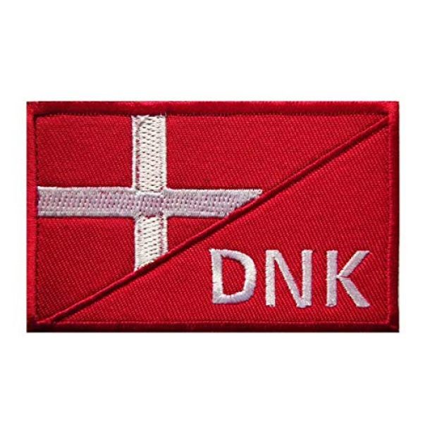 Tactical Embroidery Patch Airsoft Morale Patch 1 Denmark Flag Tactical Embroidery Patch Hook & Loop Morale Patch Military Patch for Clothing Accessory Backpack Armband