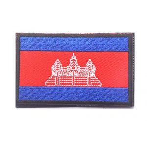 Tactical Embroidery Patch Airsoft Morale Patch 1 Cambodia Flag Embroidery Patch Military Tactical Morale Patch Badges Emblem Applique Hook Patches for Clothes Backpack Accessories