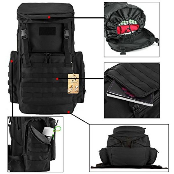 CREATOR Tactical Pouch 5 CREATOR 70-85L Large Capacity Tactical Travel Backpack MOLLE Hiking Rucksack Outdoor Travel Bag for Travelling Trekking Camping Hiking Hunting & Sports Events