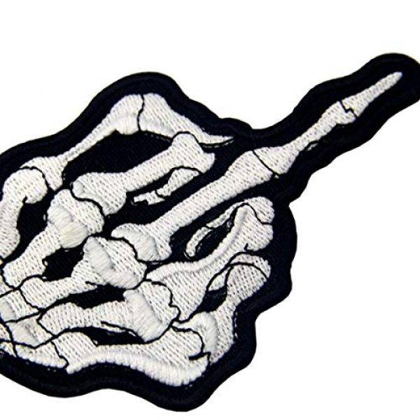 EmbTao Airsoft Morale Patch 4 EmbTao Glow in Dark Middle Finger Ghost Embroidered Applique Iron On/Sew On Patch