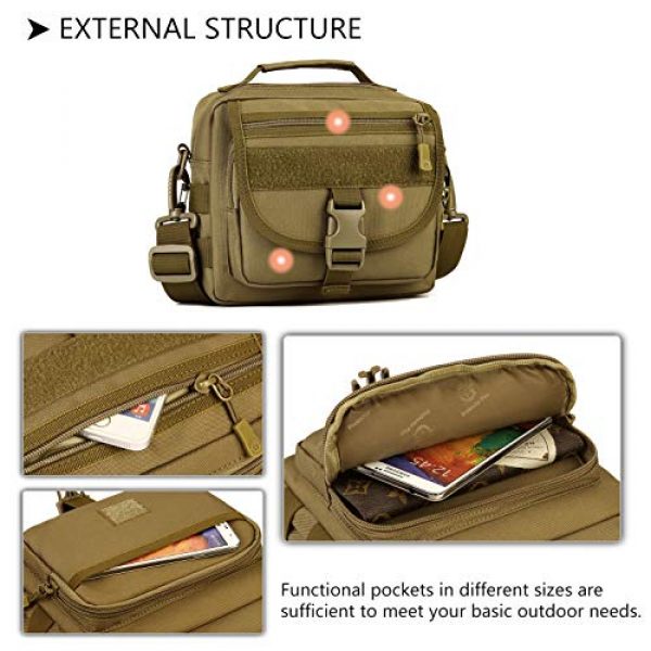 Protector Plus Tactical Pouch 5 Protector Plus Tactical Messenger Bag Men Small Military MOLLE Crossbody Pack Tool Briefcase Assault Gear Handbags Outdoor Utility Carry Satchel (Patch Included)