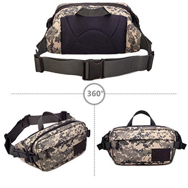 Protector Plus Tactical Pouch 2 Protector Plus Tactical Fanny Pack Military Running Waist Bag Hip Belt MOLLE Army Lumbar Gear Pouch Sling Chest Shoulder Crossbody Messenger Bag (Patch Included)