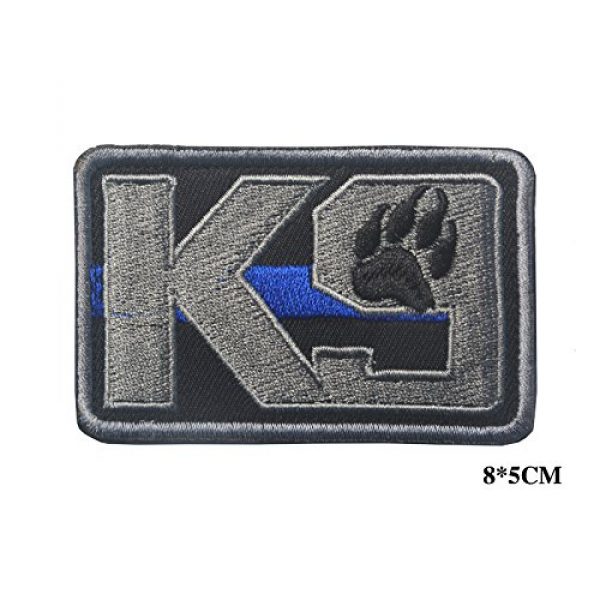 Zhikang68 Airsoft Morale Patch 2 K9 & Crossbone Killer Attack Police Dog Fastener Patch Embroidered Army Swat Morale Hook Loop Backing Tactial Badge Swat for Service Animal Vest (K9 Blue line)