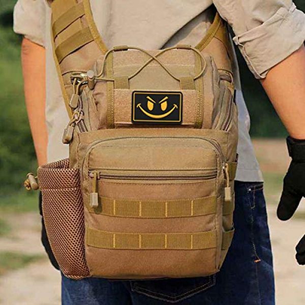MORTHOME Airsoft Morale Patch 4 MORTHOME Original Smiley Face Embroidered/PVC Rubber Morale Hook Loop Backing Patch (Yellow, PVC)