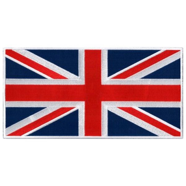 Cypress Collectibles Embroidered Patches Airsoft Morale Patch 1 Large British Union Jack Embroidered Patch England Flag UK Great Britain Iron-On