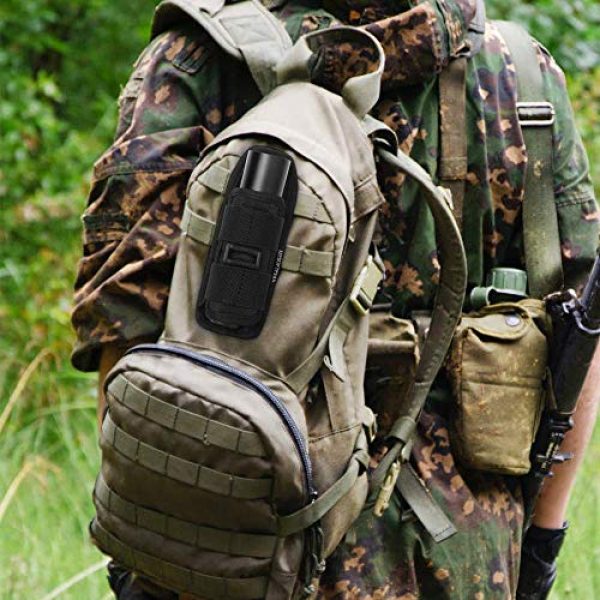 AIRSOFTPEAK Tactical Pouch 7 AIRSOFTPEAK Flashlight Pouch Holster Carry Case Holder with 360 Degrees Rotatable Belt Clip Long Type, Black