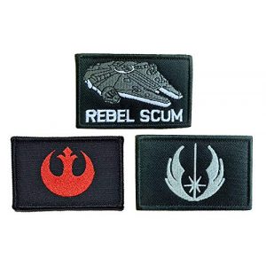 Antrix Airsoft Morale Patch 1 Antrix 3 Pieces Movie Film Rebel Alliance Rebel Scum Emblem Patch and Jedi Order Emblem Patch Military Badge Patch Hook & Loop Tactical Patches -3.15"x2"