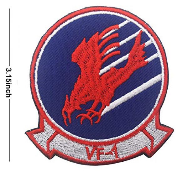 ODSP Airsoft Morale Patch 2 Maverick, Brave Witches Logo VF-1, Wings Crest, American US Flag Embroidered Patch Military Tactical Morale Fastener Hook Loop Backing Patches Cosplay Costume Appliques Badges 4PCS