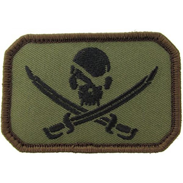 MilSpec Monkey Airsoft Morale Patch 1 Pirate Skull Morale Patch (WOODLAND CAMO)