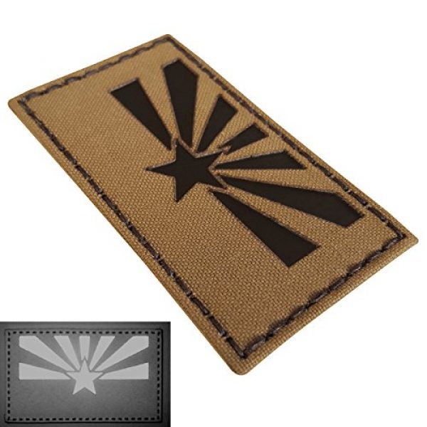 Tactical Freaky Airsoft Morale Patch 1 Coyote Brown Tan Infrared IR Arizona Flag 3.5x2 IFF Tactical Morale Fastener Patch