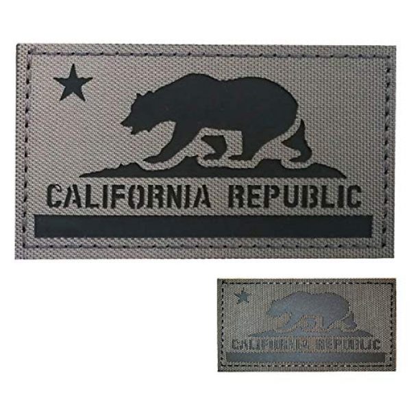 ODSP Airsoft Morale Patch 2 Reflective California State Flag Patch Tactical Military Morale Patches for Hats, Jeans, Jackets, Vest, Coat, Clothes - Fastener Hook and Loop Backing - 3.54 x 1.97Inch