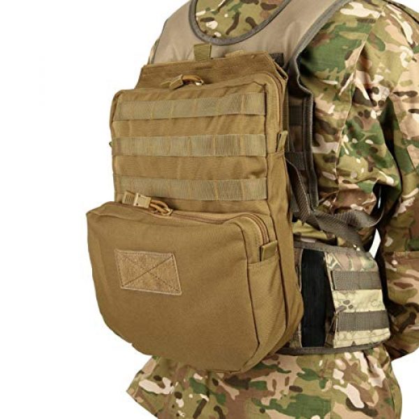 LIVANS Tactical Pouch 2 Livans Tactical Molle Hydration Pack, Mobility Hydration Carrier Backpack Water Bladder Molle Vest Accessory for Hiking, Biking, Climbing (Bladder is not Included)