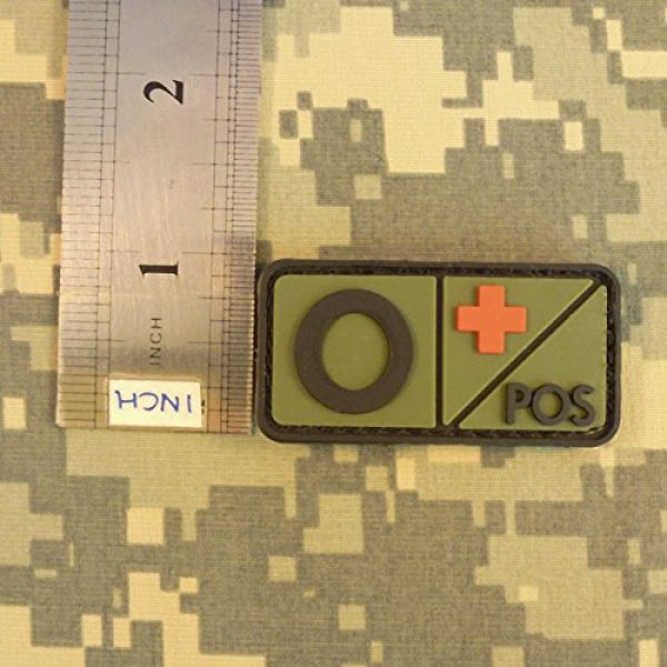 LEGEEON Airsoft Morale Patch 5 LEGEEON Olive Drab OD Blood Type Morale Tactical PVC Rubber 3D Touch Fastener Patch