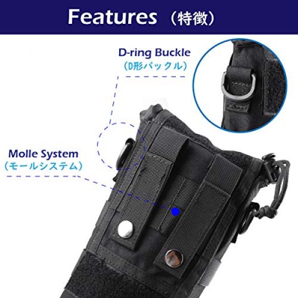 Azarxis Tactical Pouch 4 Azarxis Tactical Military MOLLE Water Bottle Pouch, Drawstring Open Top & Mesh Bottom Travel Water Bottle Bag Tactical Hydration Carrier