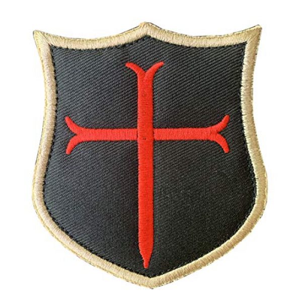Antrix Airsoft Morale Patch 2 Antrix 3 Pieces Jerusalem Cross Crusader Order Holy Sepulchre Crusader Shield Emblem Patch and Crusader Knight Emblem Badge Patch Hook & Loop Tactical Military Morale Patches