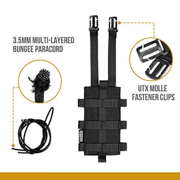 OneTigris Tactical Pouch 6 OneTigris ROC Minimalist Adjustable Bottle Holster MOLLE Panel Gear Holder Universal Fit 600ml to 1000ml Water Bottle