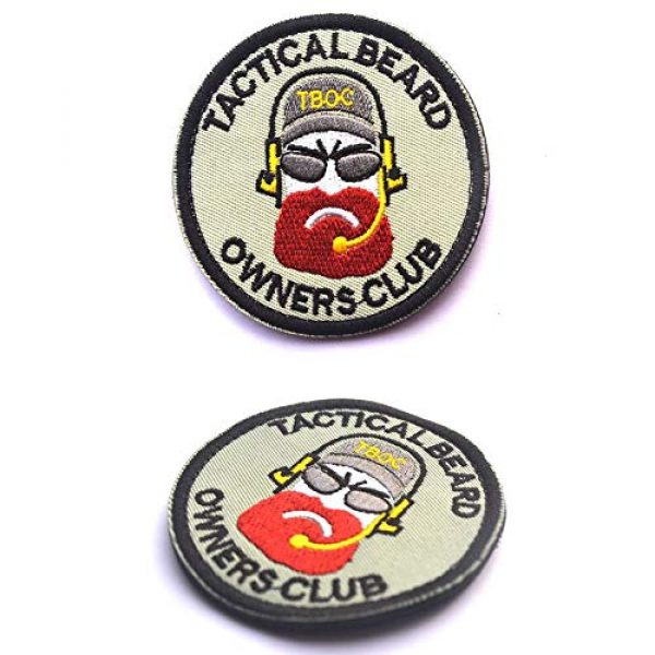 SOUTHYU Airsoft Morale Patch 2 SOUTHYU 4 Pcs Tactical Beard Club Morale Patches Embroidered Badge, Hook and Loop Patch