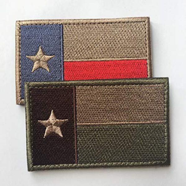 Hng Kiang Hu Airsoft Morale Patch 3 Bundle 2 Pieces - Tactical American US Texas State Lonely Star Flag Patch Morale Patch-Hook & Loop Fastener Morale 2" High by 3" Wide